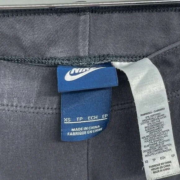 Nike Organic Leg-A-See Swoosh Logo High Waisted Cotton Leggings Tights Gray XS - Picture 9 of 10